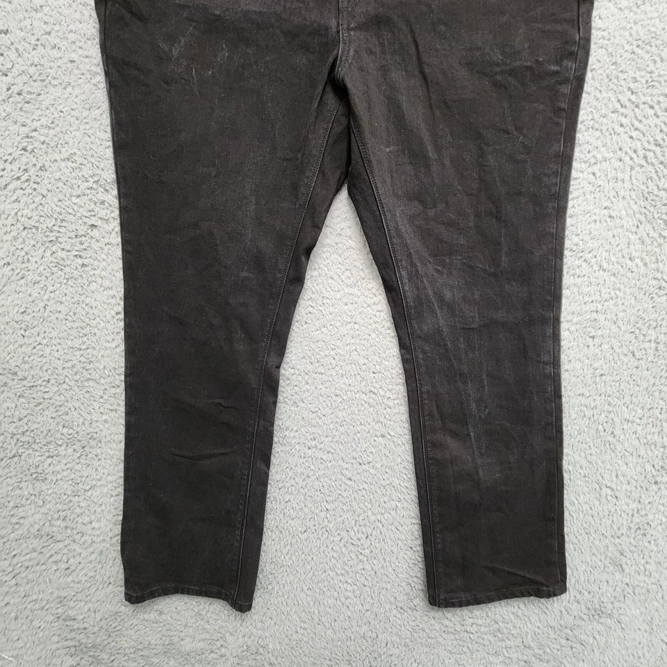 Volcom Vorta Slim Straight Jeans Mens 38x29 Black Grunge Stretch Denim - Image 4 of 4