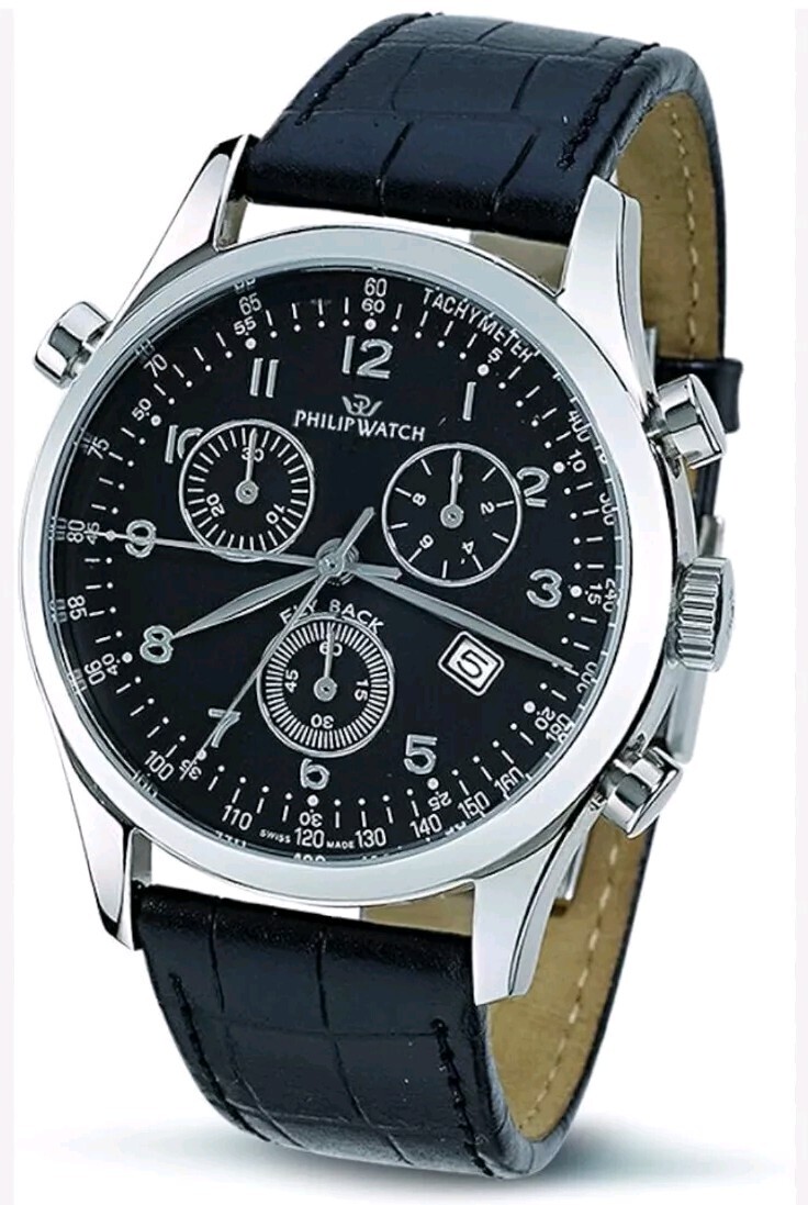 Philip Men's Black Leather Watch 8271 941 225 | eBay