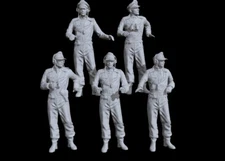 5 pcs 1/35 1/32 Military Soldier Resin Model WWII German Tank Crew Unpainted