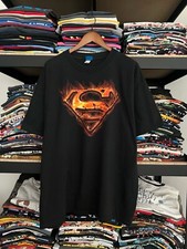 Superman Vintage 2010 DC Comics Movie Cartoon Black Tshirt