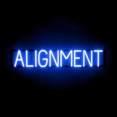 SpellBrite ALIGNMENT Sign | Neon Alignment Sign Look, LED Light | 33.5'' x 6.3''