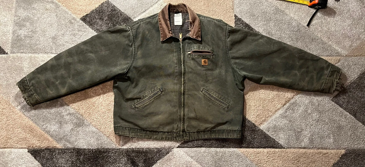 Carhartt Detroit Bomber Jacket Coat Mens 2XL Work J97 MOS Plaid Lined