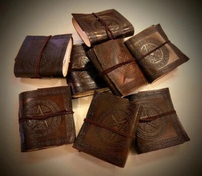 Pack of 20 Handmade Mini Leather Journal, Paper, Embossed Tiny Scrapbook Diary