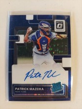 2022 Donruss Optic Rookie Auto Patrick Mazeika Navy Blue Stars Prizm /99 RC Mets