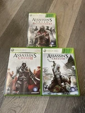 Assassins Creed Game Lot Bundle - XBOX 360 - 2, 3, And Brotherhood