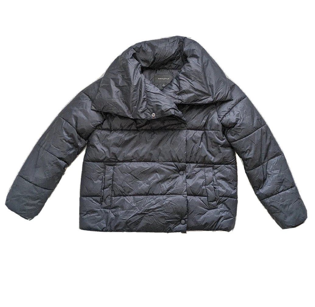 black short puffer jacket