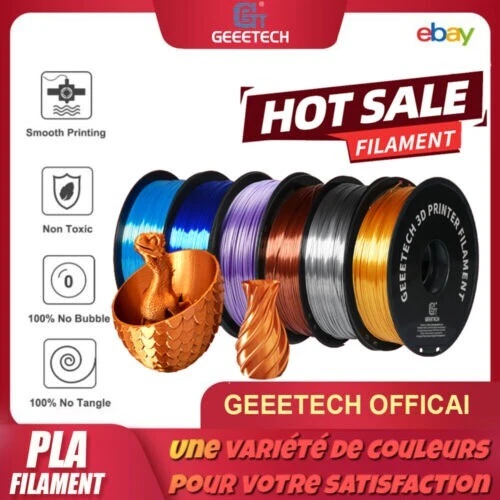 GEEETECH Consommables de filament d'imprimante 3D PLA 1,75 mm 1 kg/rouleau FR