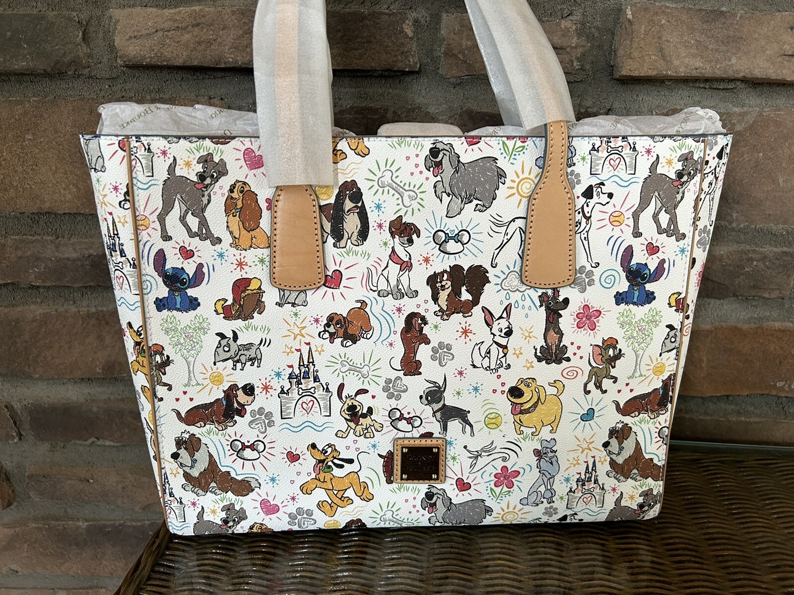 NWT Disney Dooney & Bourke Dogs Paw Prints Tote Purse Sketch eBay