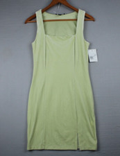Forever 21 Women's Size Small Green Sleeveless Asymmetrical Knit Dress Velour
