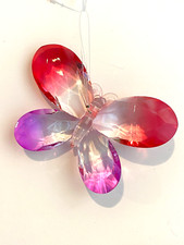 Ganz Crystal Expressions 2-Toned Butterfly Ornament Suncatcher Red  Purple 5"