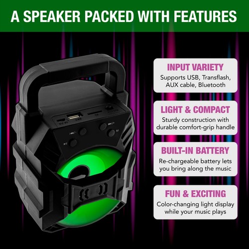 15 Bluetooth Speaker Mini Portable AUX SD/TF FM Radio Indoor Outdoor Party Light - Picture 7 of 8