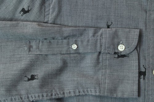 Chaps Shirt Medium Gray Buck All Over Deer Print Button Long Sleeve - Picture 6 of 21