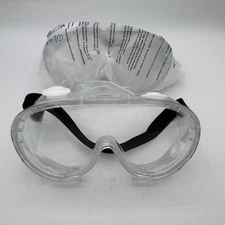 Lot of 2 NEW Clear Protective SAFETY Goggles Clear Plastic Anti Fog Safety