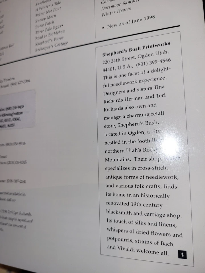 Shepherd's Bush Summer Cross Stitch Pattern Leaflet  - Image 3 of 3