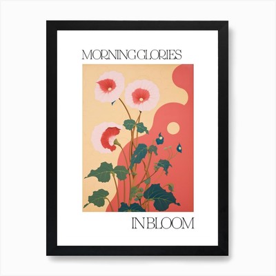 Morning Glories In Bloom Flowers Bo Framed Wall Art Poster Canvas Print Picture