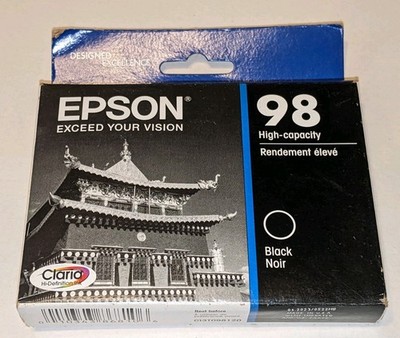 NIB Genuine Epson 98 Black ink T0981 T098120 Artisan 835 837 High Capacity 04/23