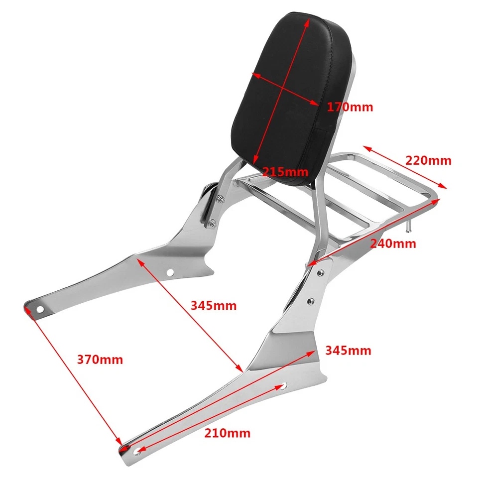 Rear Sissy Bar Backrest Luggage Rack For Suzuki Volusia VL800 Boulevard M50 C50 Foto 2 de 4