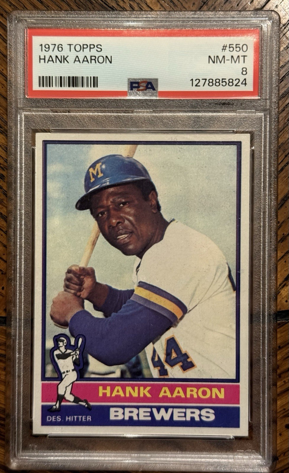 Hank Aaron 1976 Topps #550 PSA 8 NM-MT HOF CENTERED And Just Graded