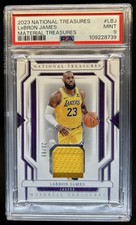 2023-24 Panini National Treasures LeBron James Material Jersey #/99 Lakers PSA 9