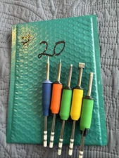 Lot of 5 Hakko Soldering Tips Conical Blade Flat Round Wedge T15 5 Grips