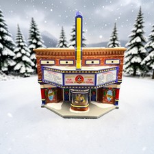 Dept. 56 Snow Village Cinema 56 #54978 Movie Theater Retired Lighted  Building