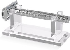 Linkidea Acrylic Men's Razor Stand Holder, Stable Storage Bracket Clear