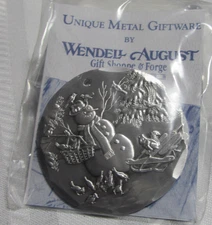 Wendell August Forge Christmas Ornament Aluminum Snowman USA NEW