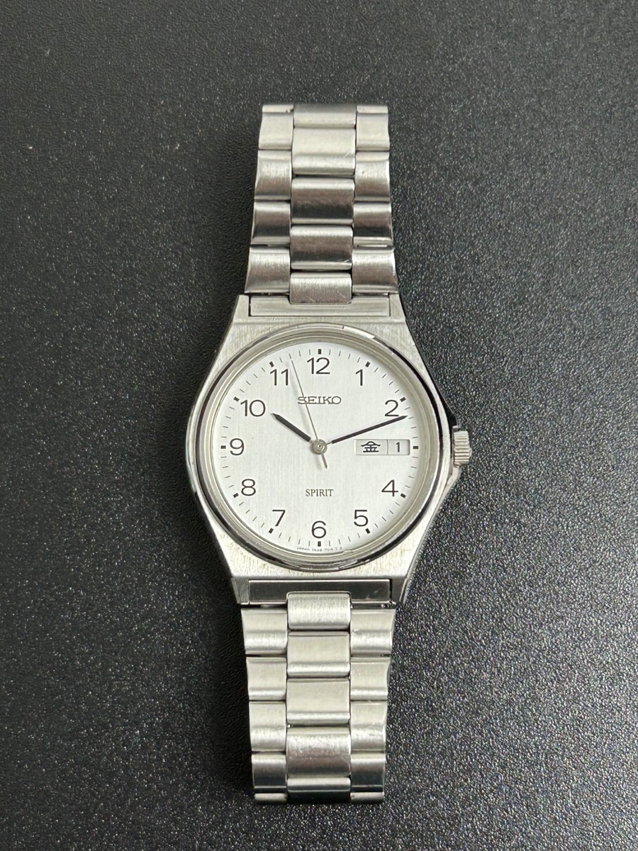 SEIKO WATCH SPIRIT 7N48-7000 QUARTZ DAY DATE KANJI Arabic [Very