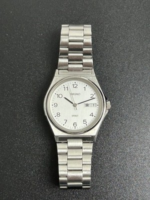 SEIKO WATCH SPIRIT 7N48-7000 QUARTZ DAY DATE KANJI Arabic [Very