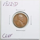 1922-D 1C Lincoln Wheat Cent in Choice VF Condition #6051