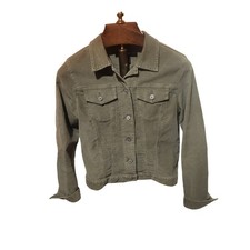 Vintage Y2K GAP Corduroy Trucker Olive Green Jacket Size Medium