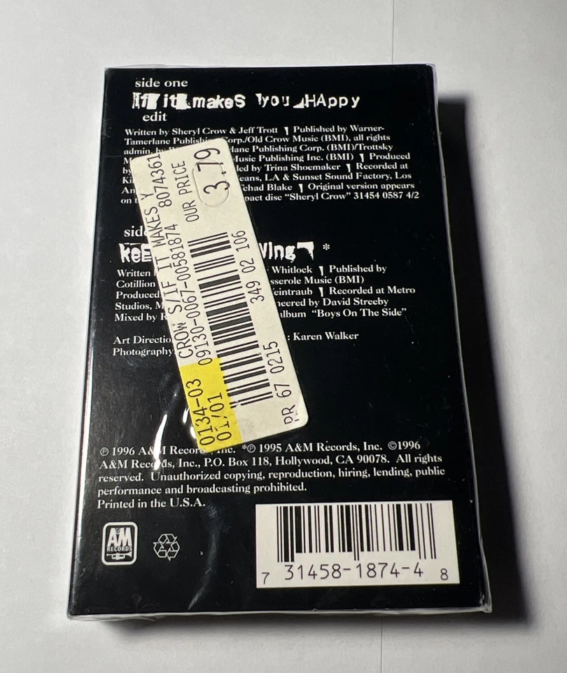Sheryl Crow If It Makes You Happy Cassette, 1996, Unopened - Image 2 of 4