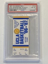 Reggie Miller 1987 UCLA  28' Game Winning Shot Ticket PSA DNA 5 Auto 10