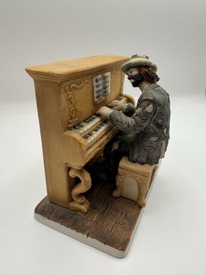 Emmett Kelly Jr ''The Piano Player'' Vintage 2-piece Porcelain Figurine ~ MINT