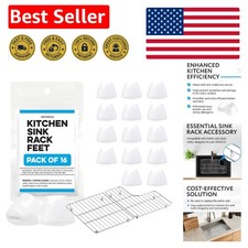 Durable White Rubber Sink Rack Feet - 16-Pack, 0.37" Opening for Kohler Models