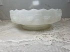 Vintage Anchor Hocking Harvest Grape White Milk Glass Large Footed/Pedestal Bowl