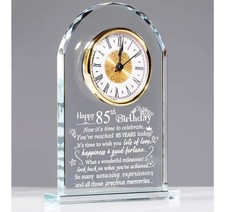 Happy 85th Birthday Quartz Clock Plaque Gifts for Women Men