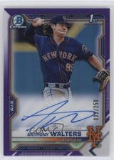2021 Bowman Chrome Prospect Purple Refractor 32/250 Anthony Walters Auto 12i0