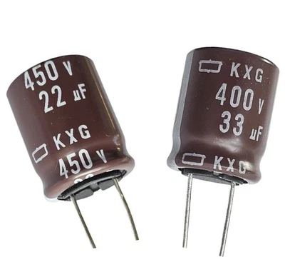 NIPPON CHEMI-CON 22uF 450V, 33 uF 400V KXG Chemicon (JAPAN) High Voltage 10000 hrs LOWESR-ref:KXG