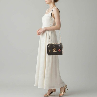 ❴¥13555❵❴極美品❵LOUIS VUITTON モノグラム . 6クレ Louis Vuitton Twist MM Mechanical Flowers Black Epi Leather