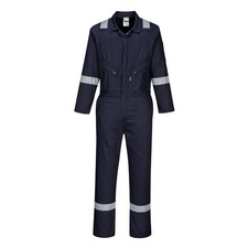 Image of Portwest C814 Iona Lightweight Reflective Cotton Coverall with Pockets - Safety