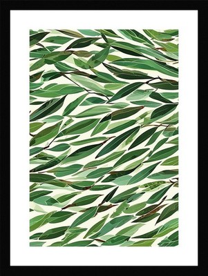 Lebendige Olivenzweige gerahmtes Wandbild Poster Leinwanddruck Bild