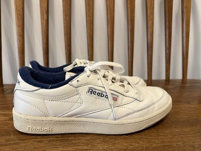 Reebok Club C 85 Vintage Sneakers White Navy Blue Men's Size 9.5