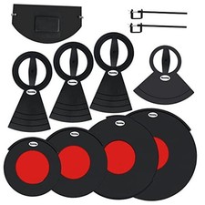 Drum Mute Pads Silicone Drums Silencer Pad Set Double-layer Drum Mutes Red