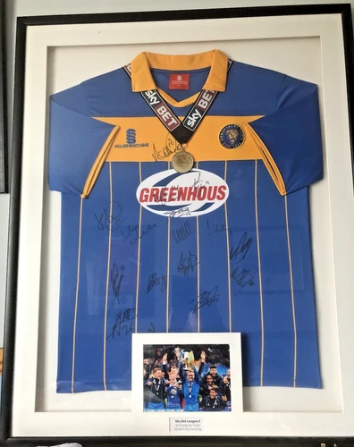 Shrewsbury Town STFC Football Runners Up 2014/2015 SKY BET Medal & Signed Shirt