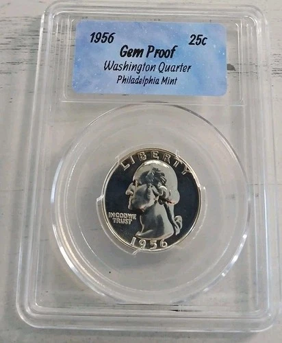 1956-P Mirror-like Gem Proof 90% Silver Washington Quarter ~ Low Mintage of 669k
