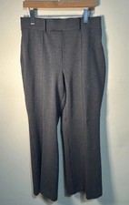 Quince Ultra Stretch Ponte Flare Leg Pants L Charcoal Gray Pull On Office Career
