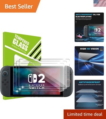 HD Crystal Clear Tempered Glass Screen Protector for Nintendo Switch 2 - 3 Pack