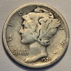 #2 Nicer Low Mintage "very good++" 1925 S Winged Liberty Head Mercury Dime