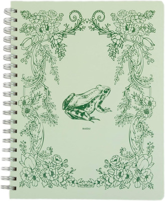 Spiral Hardcover Notebook 8X10.5   Frog Toile College-Ruled Writing Journal with